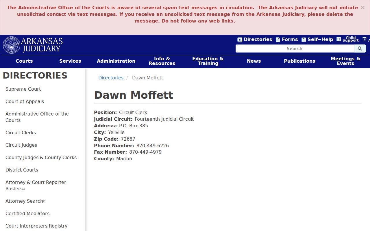 Marion County case search Circuit Clerk directory listing