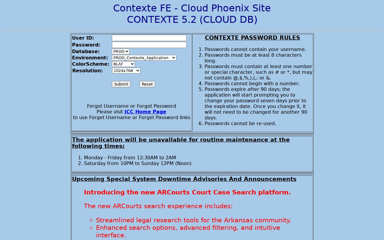Marion County court calendar Contexte system information