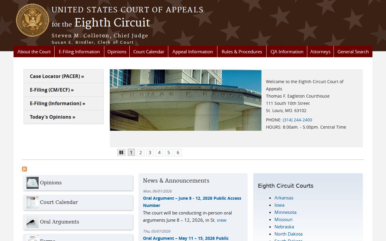 Marion County criminal docket appeal context from the Eighth Circuit site