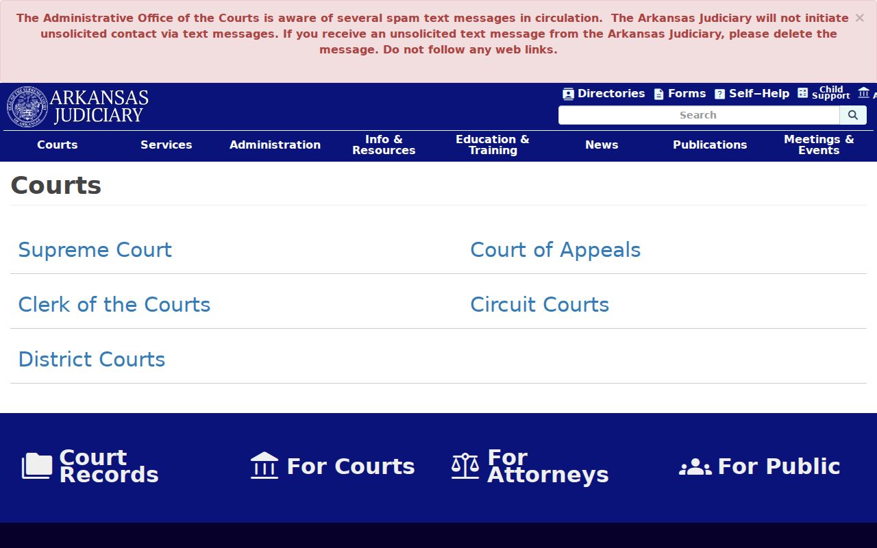 Arkansas court hierarchy for Marion County court docket searches