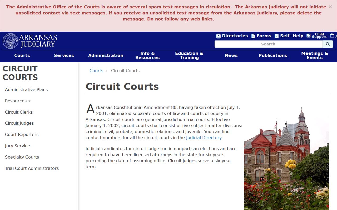 Marion County Circuit Court docket jurisdiction on the Arkansas Judiciary site