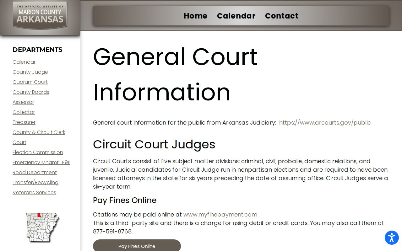 Official Marion County traffic court records and payment information